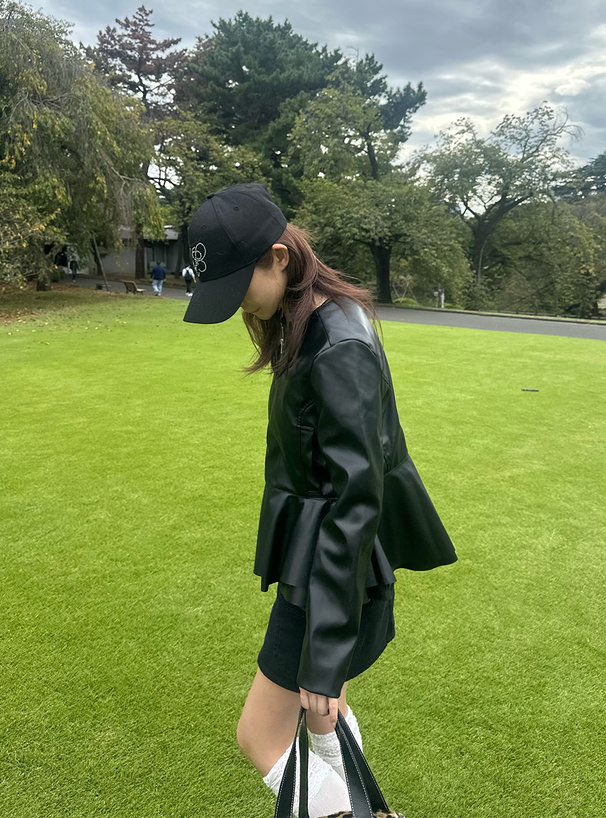 ペプラムレザージャケット[kd93] | レディースファッション通販の