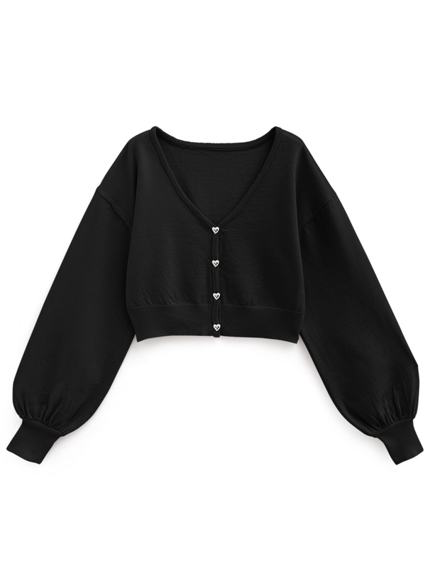 クロップド丈ハートボタンニットカーディガン[k9325z] | レディース