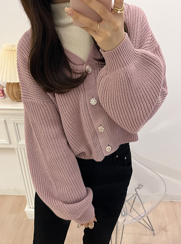 アソートビジューボタンニットカーディガン[mb1567] | レディース