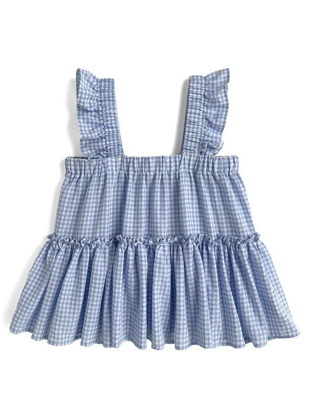 ギンガムチェック柄フリル切り替えキャミソールトップス[sd106