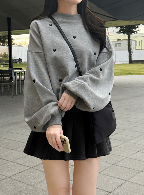 ハート刺繍裏起毛スウェット[pm323a] | レディースファッション通販の