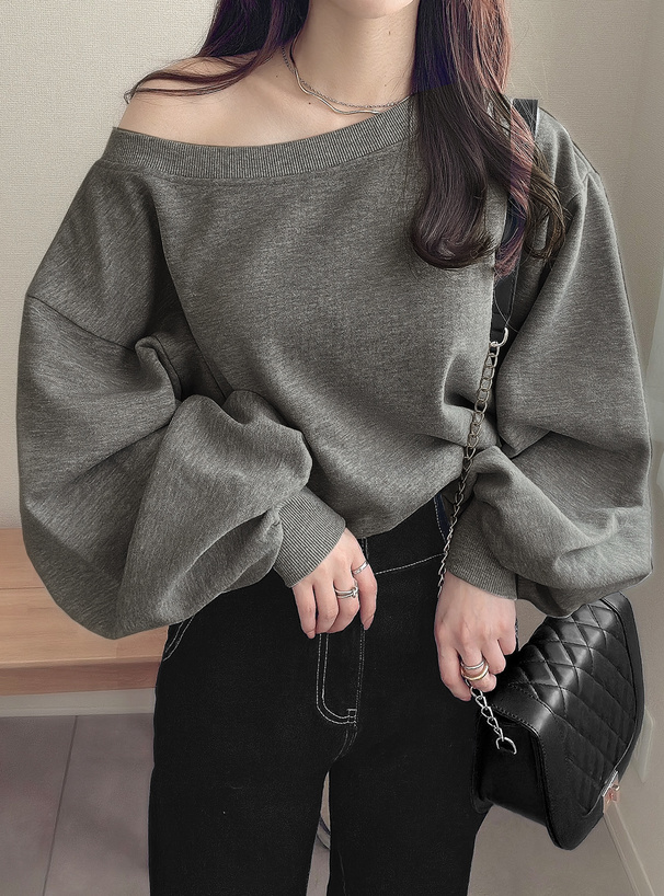 オフショルダースウェットトップス[pm392] | レディースファッション