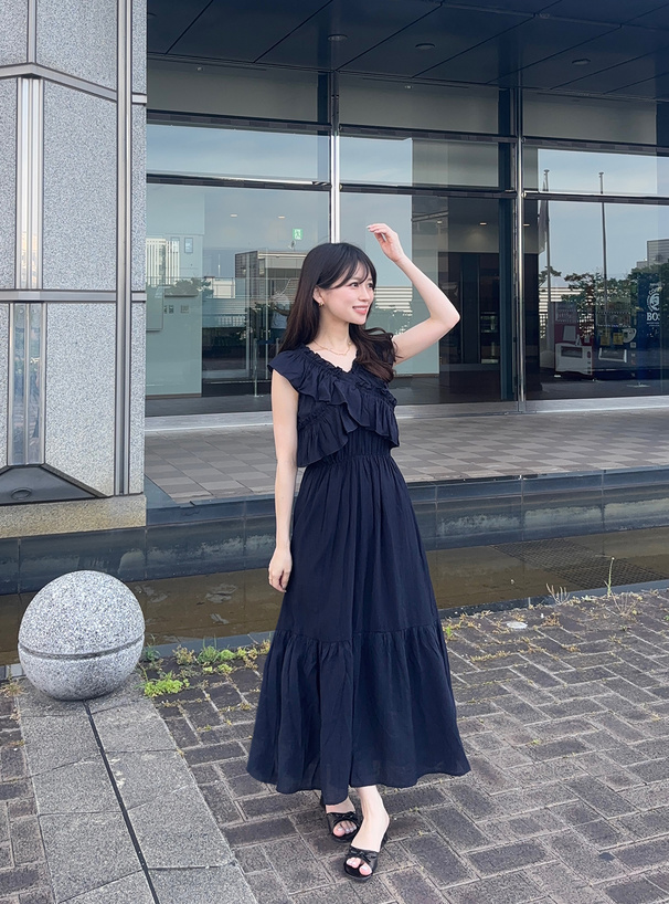 フリルノースリーブワンピース[pp238] | レディースファッション通販の