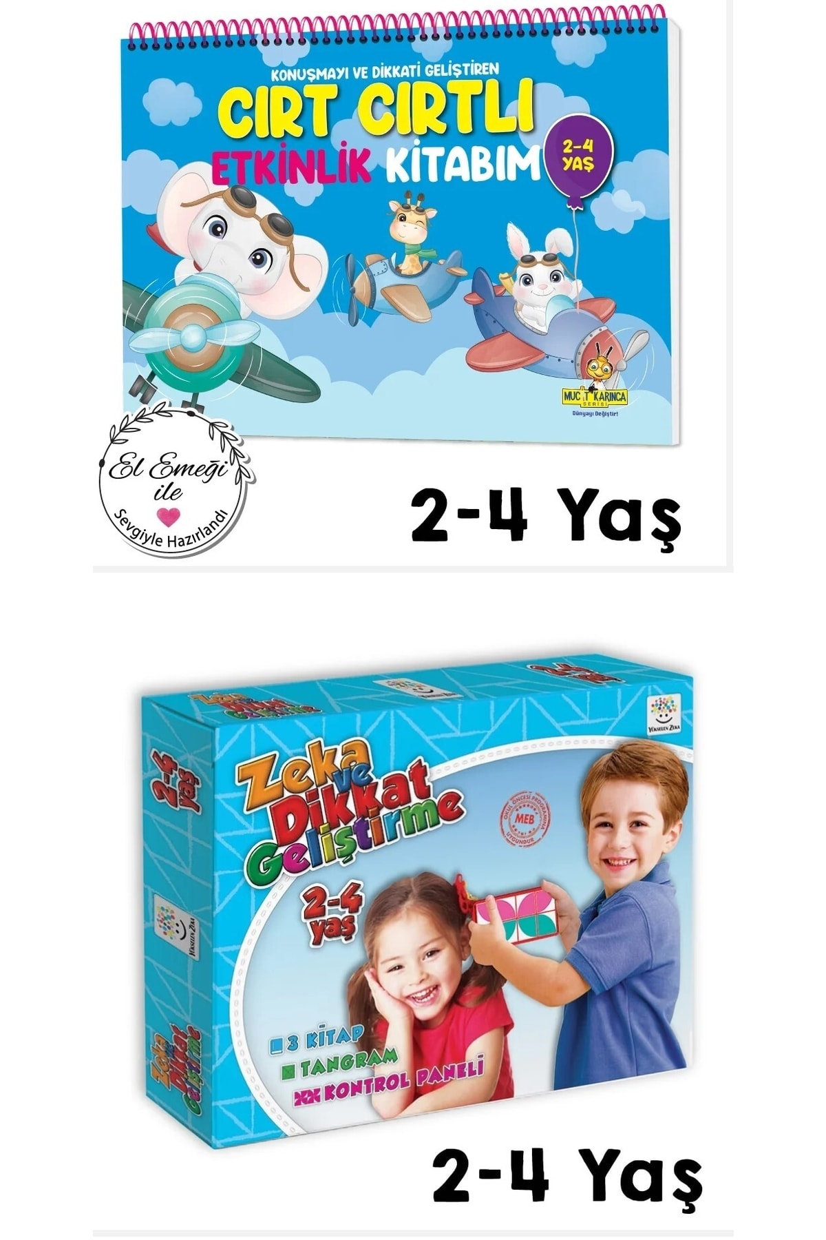 yükselen zeka 2-4 Yaş Cırt Cırtlı Etkinlik Kitabım Dikkat Ve Zeka