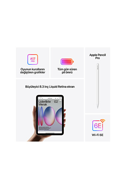 Apple MXN93TU/A iPad Mini 7 128 GB Wifi Tablet Mor - Fiyatı, Yorumları