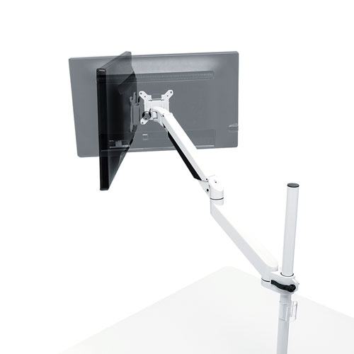 モニターアーム(垂直水平・多関節・VESA規格・上下2面・ホワイト) CR