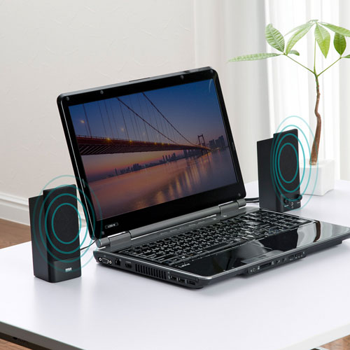 マルチメディアスピーカー（オーディオ・ブラック・アンプ内蔵