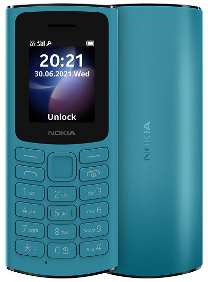 SIMフリー) ノキア Nokia 105 4G デュアルSIM 48MB ブルー (128MB RAM