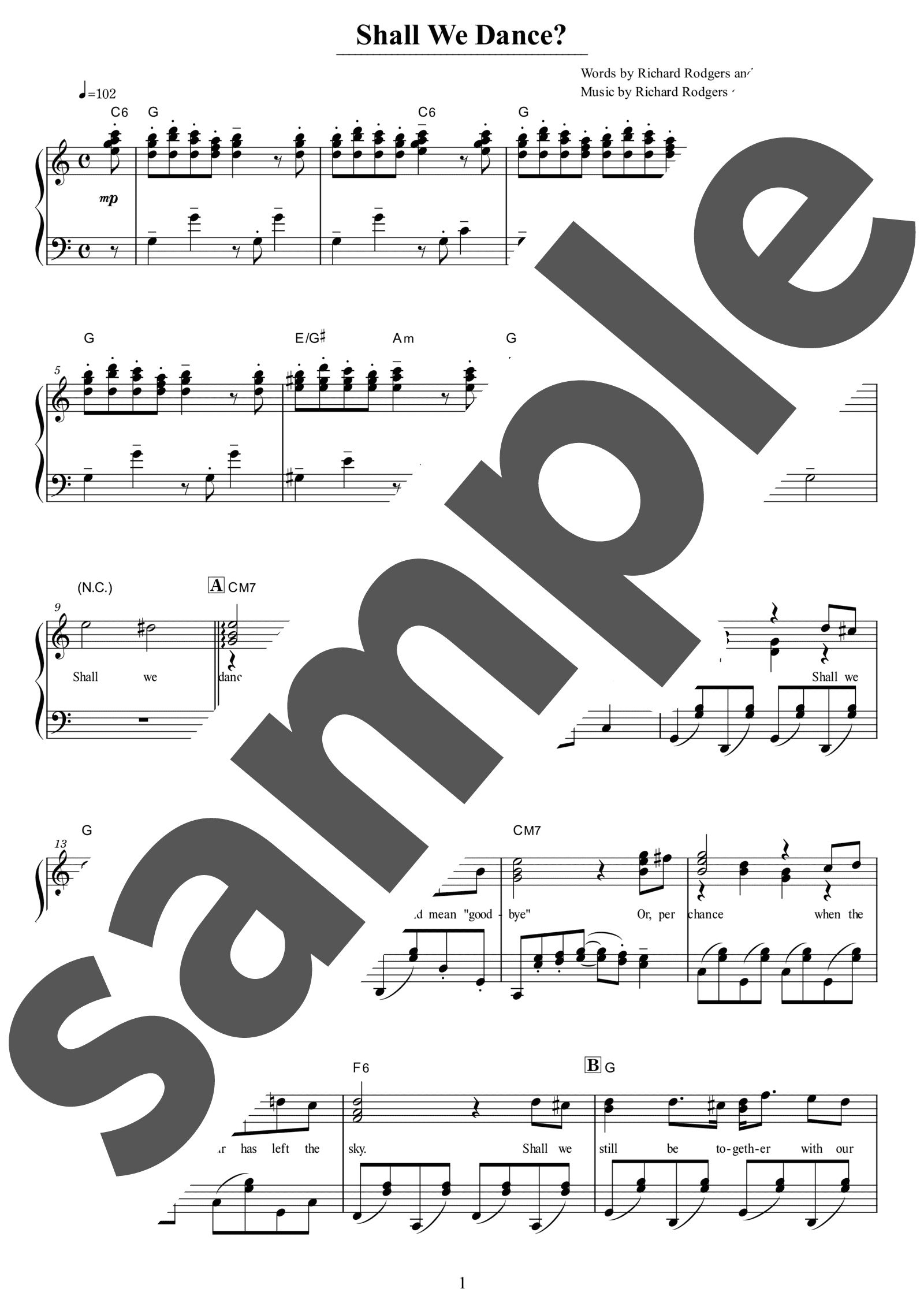 ピアノ楽譜】Shall we dance ? / 大貫妙子（中級） - 楽譜アプリ