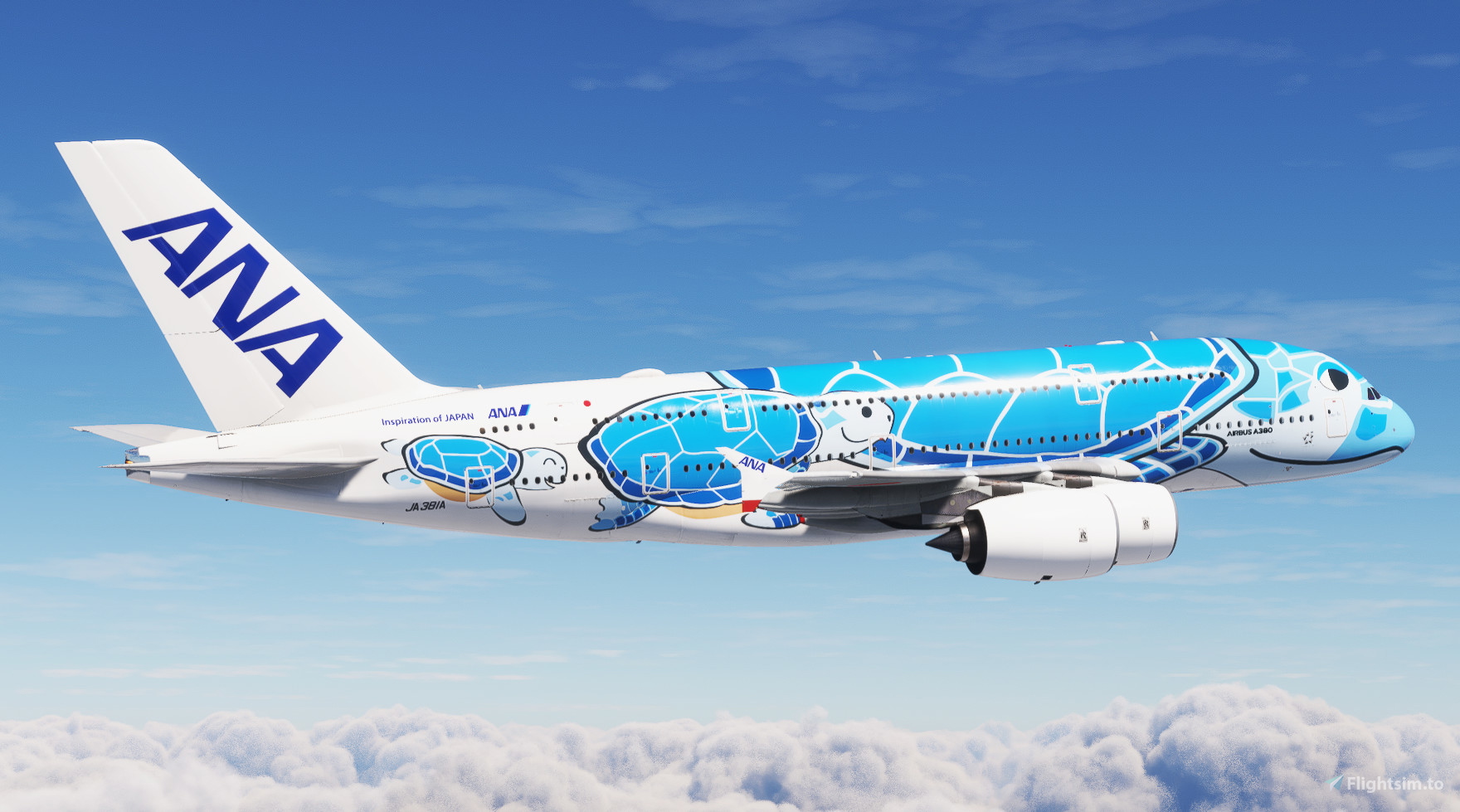 All Nippon Airways (ANA) Flying Honu - Lani (Blue Turtle) | JA381A