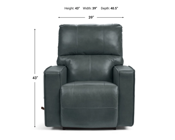 La-Z-Boy Maddox Slate Leather Rocker Recliner | Homemakers Furniture