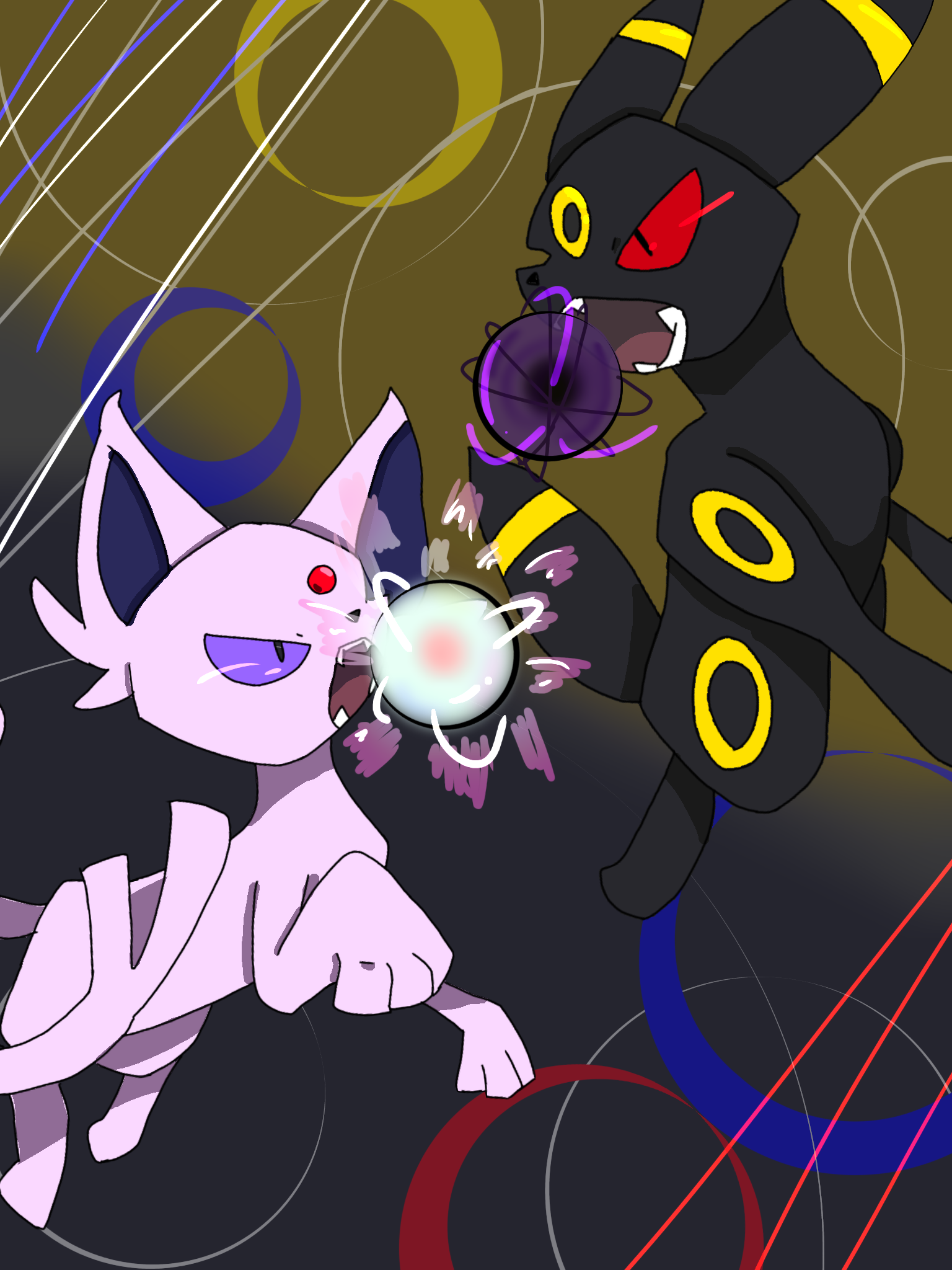 ブラッキーとエーフィ - ibisPaint