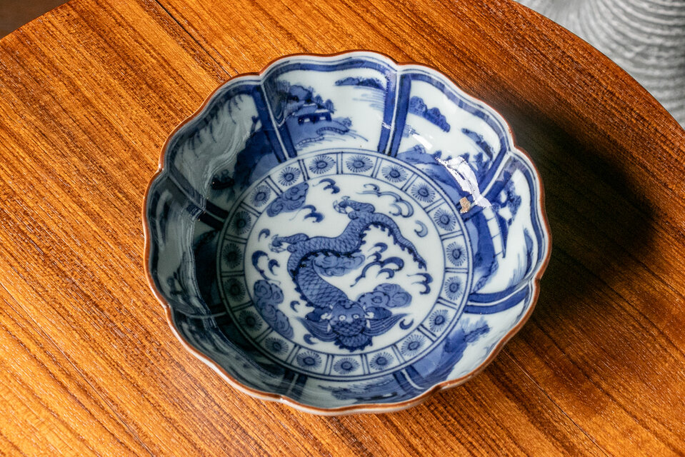 古伊万里 染付 山水雲龍文 なます皿 江戸後期 E006 | iichi 日々の