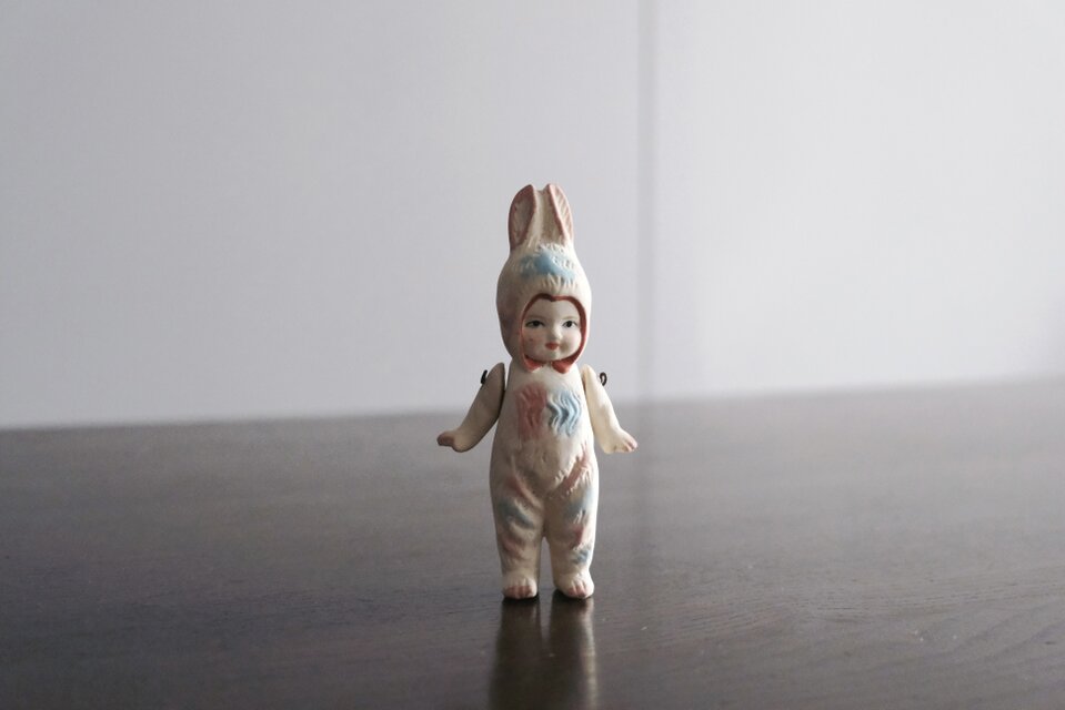 ビスク ドール ミニョネット 女の子 うさぎ フランス アンティーク