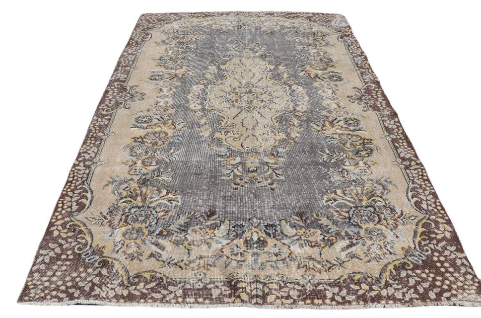 超大判 特大 トルコヴィンテージラグ 278×180スモーキーグレー