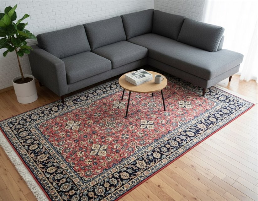 今月の超目玉品】ペルシャ絨毯カシャーン産 レッド 303×195cm PM7631