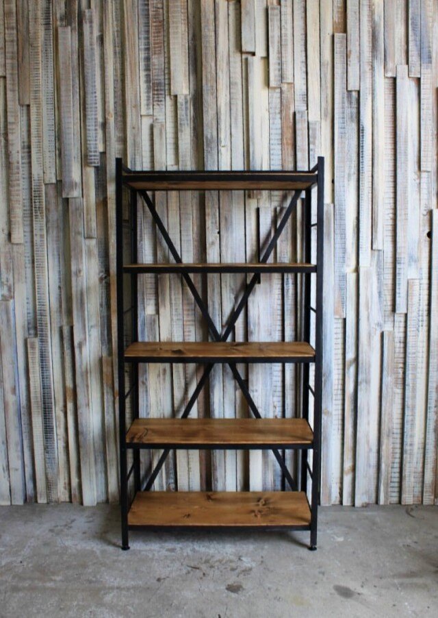 アイアン・ウッド ビンテージ風 インダストリアル シェルフ | iichi