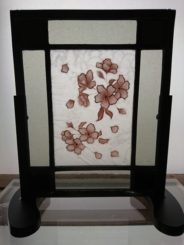 ステンドグラス絵付けパネル～桜 | iichi 日々の暮らしを心地よくする