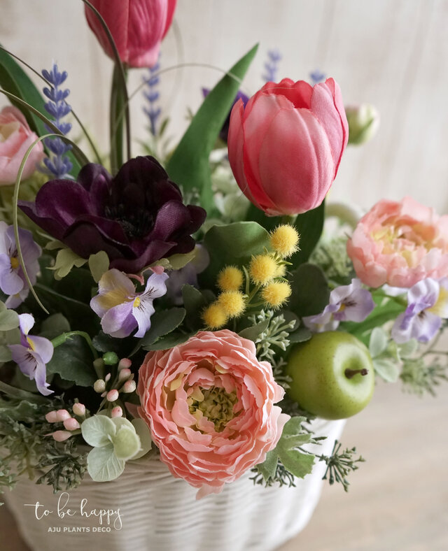 チューリップの春花アレンジメント（造花） | iichi 日々の暮らしを