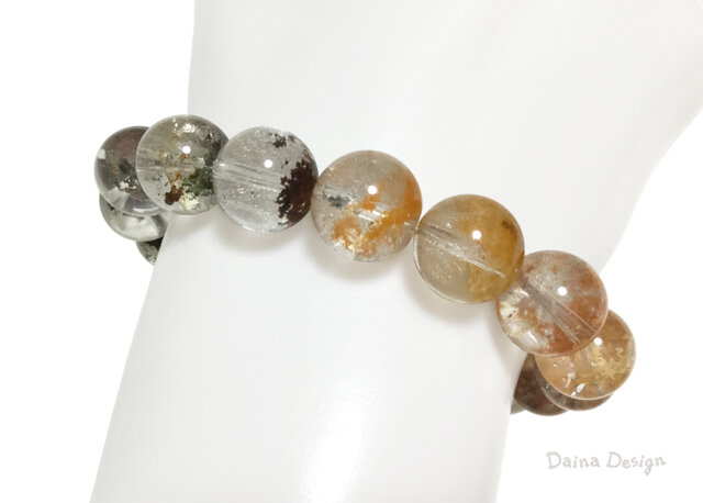 ガーデンクォーツ ブレスレット 庭園水晶 レア 大粒 天然石 ☆ ダイナ