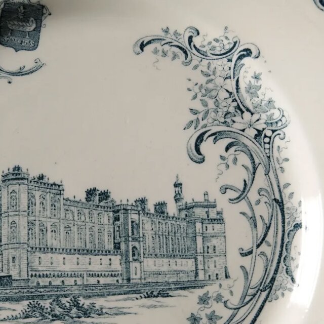 クレールフォンテーヌ 平皿 リム皿 城 紋章 φ22.5cm フランス