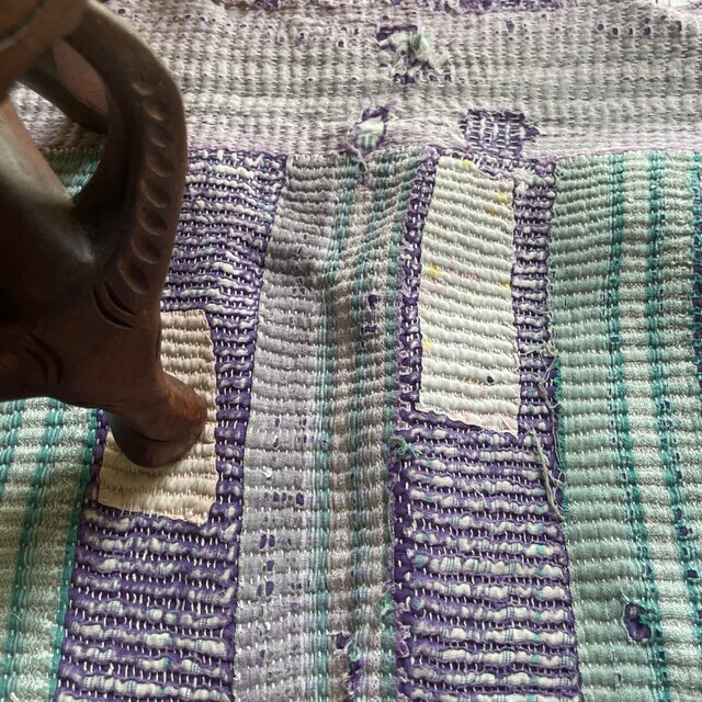 soshiwamiヴィンテージラリーキルト カンタキルト インド製 青紫系