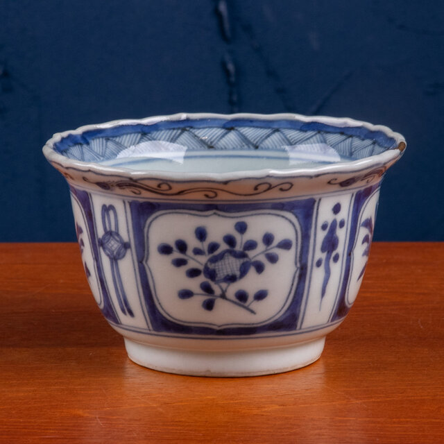 古伊万里 染付 芙蓉手花鳥文 向付 江戸後期 E1188C | iichi 日々の