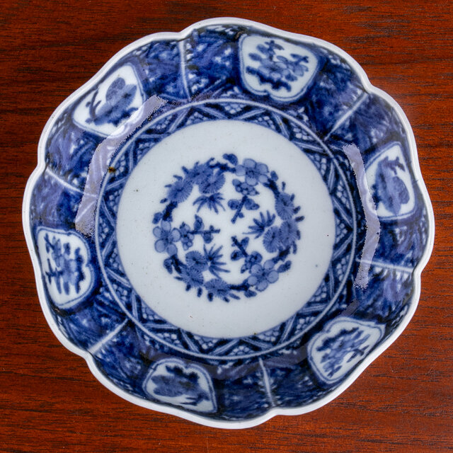 古伊万里 染付 花唐草芙蓉文 なます皿 江戸中期 E932 | iichi 日々の