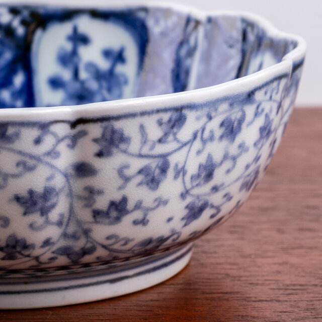 古伊万里 染付 花唐草芙蓉文 なます皿 江戸中期 E932 | iichi 日々の