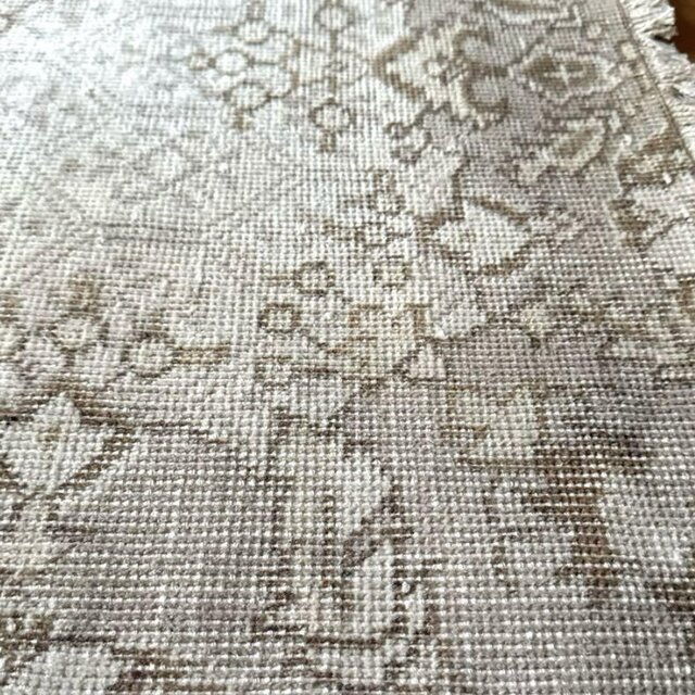 118×209 淡いカラー メダリオン 生成りグレージュ トルコヴィンテージ