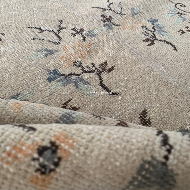 シノワズリ218×117 トルコヴィンテージラグ ベージュ オレンジ