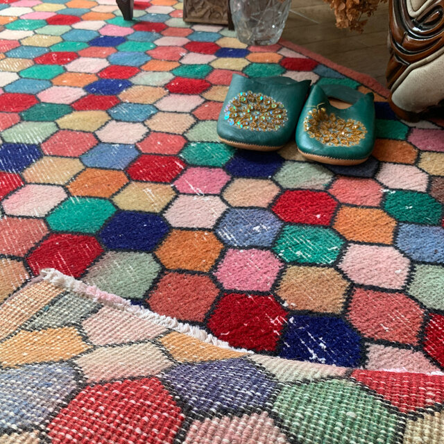 カラフル モロッカンタイル 超レア167×88 均等柄 トルコヴィンテージ