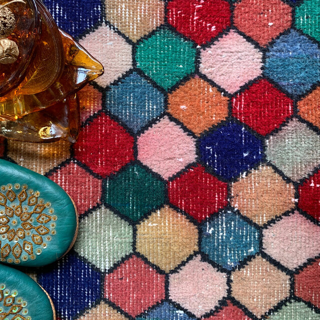 カラフル モロッカンタイル 超レア167×88 均等柄 トルコヴィンテージ