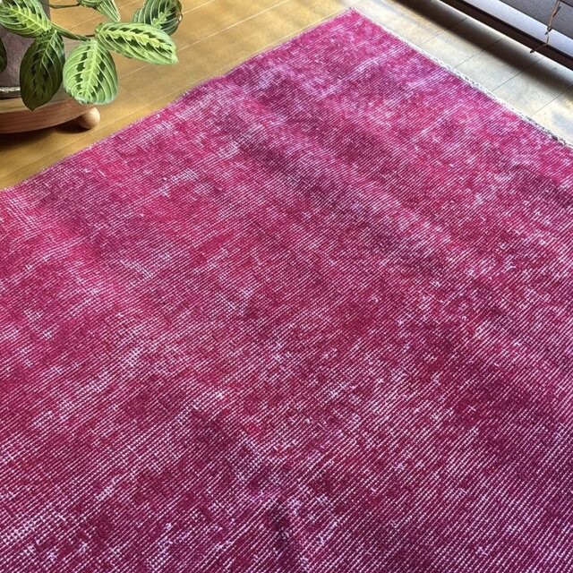 レア106×205ビビッドピンクオーバーダイ ワンカラー トルコ