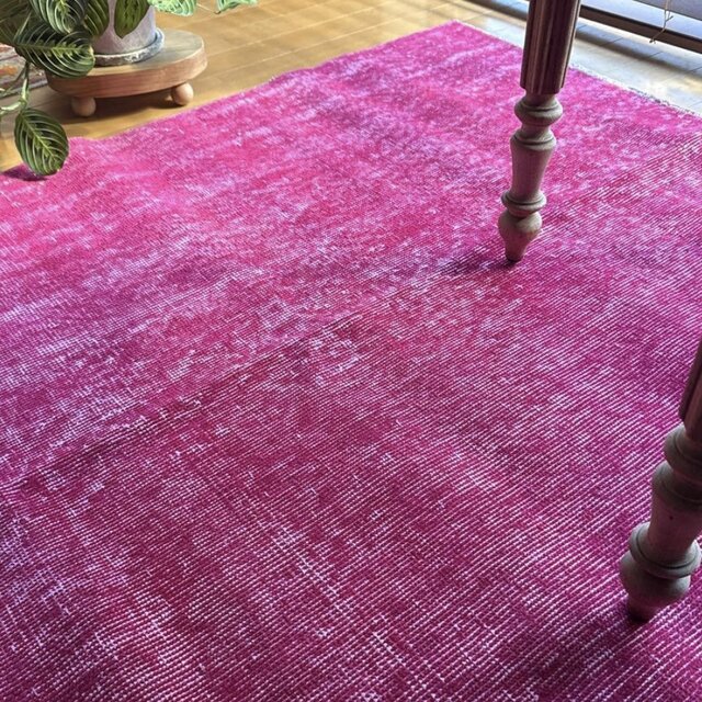 レア106×205ビビッドピンクオーバーダイ ワンカラー トルコ