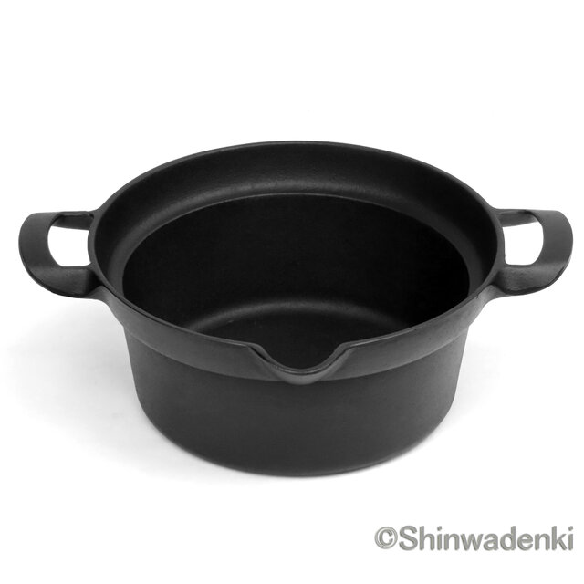 南部鉄器 鉄鍋 天ぷら鍋 揚げ物鍋22cm 日本製 ガス・IH対応 アウトドア