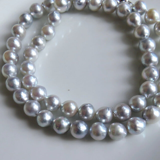 あこや真珠】ナチュラル グレーパール ネックレス 天然 MN0122-001