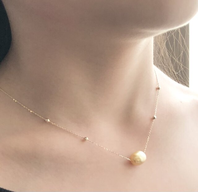 白蝶ゴールデン ケシパール ネックレス dt | iichi 日々の暮らしを