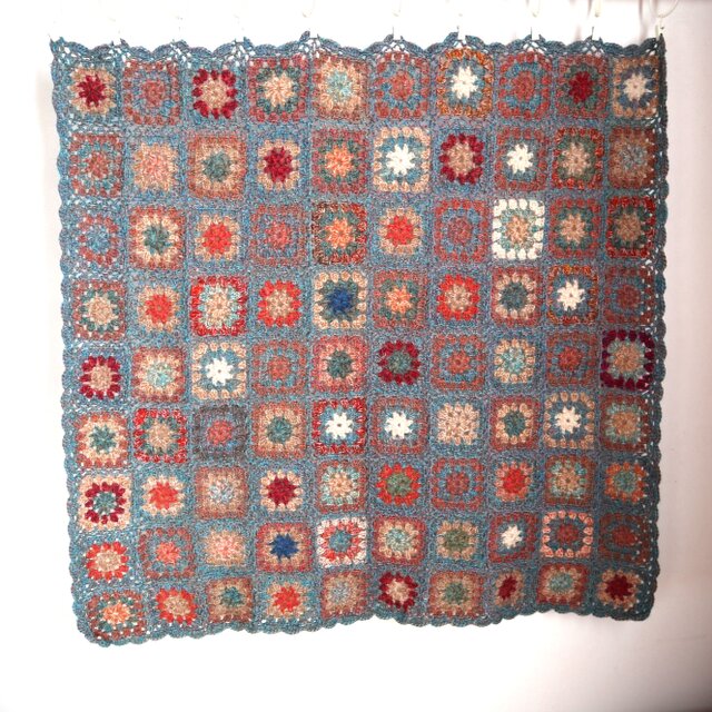 花柄モチーフつなぎのブランケット☆ハンドメイド 花柄モチーフつなぎ