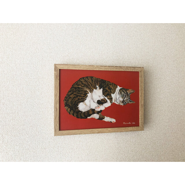 ねっころがる猫」額縁入り（複製画） | iichi 日々の暮らしを心地よく