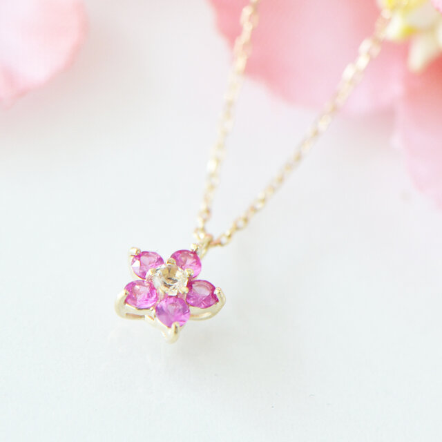 ♢N♢K18 ローズクォーツ 6ct ネックレスチャーム ペンダントトップ