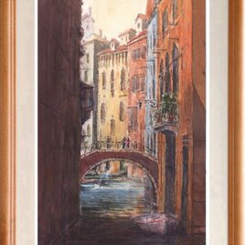 水彩画原画 ヴェネツィア風景・ゴンドラ ＃572 | iichi 日々の暮らしを