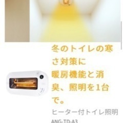 ヒーター付トイレ照明 ANG-TD-A3-W 暖房、消臭、照明3役 ( min min) 東
