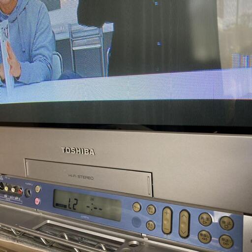 動作品】ブラウン管テレビ 東芝 21インチ 2001年製 テレビデオ VHS