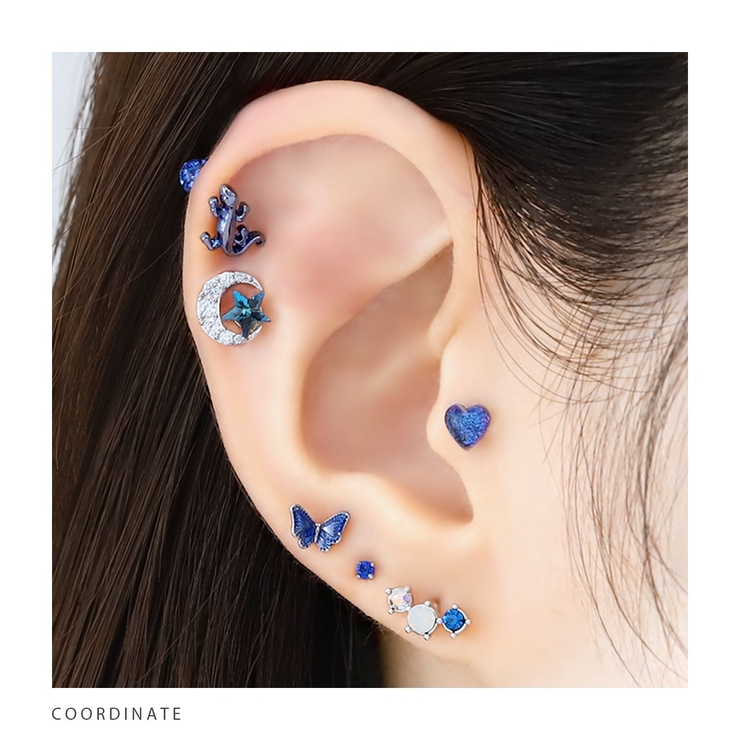 ボディピアス スター宇宙星 ムーン月三日月ジュエル[品番：RINA0000727