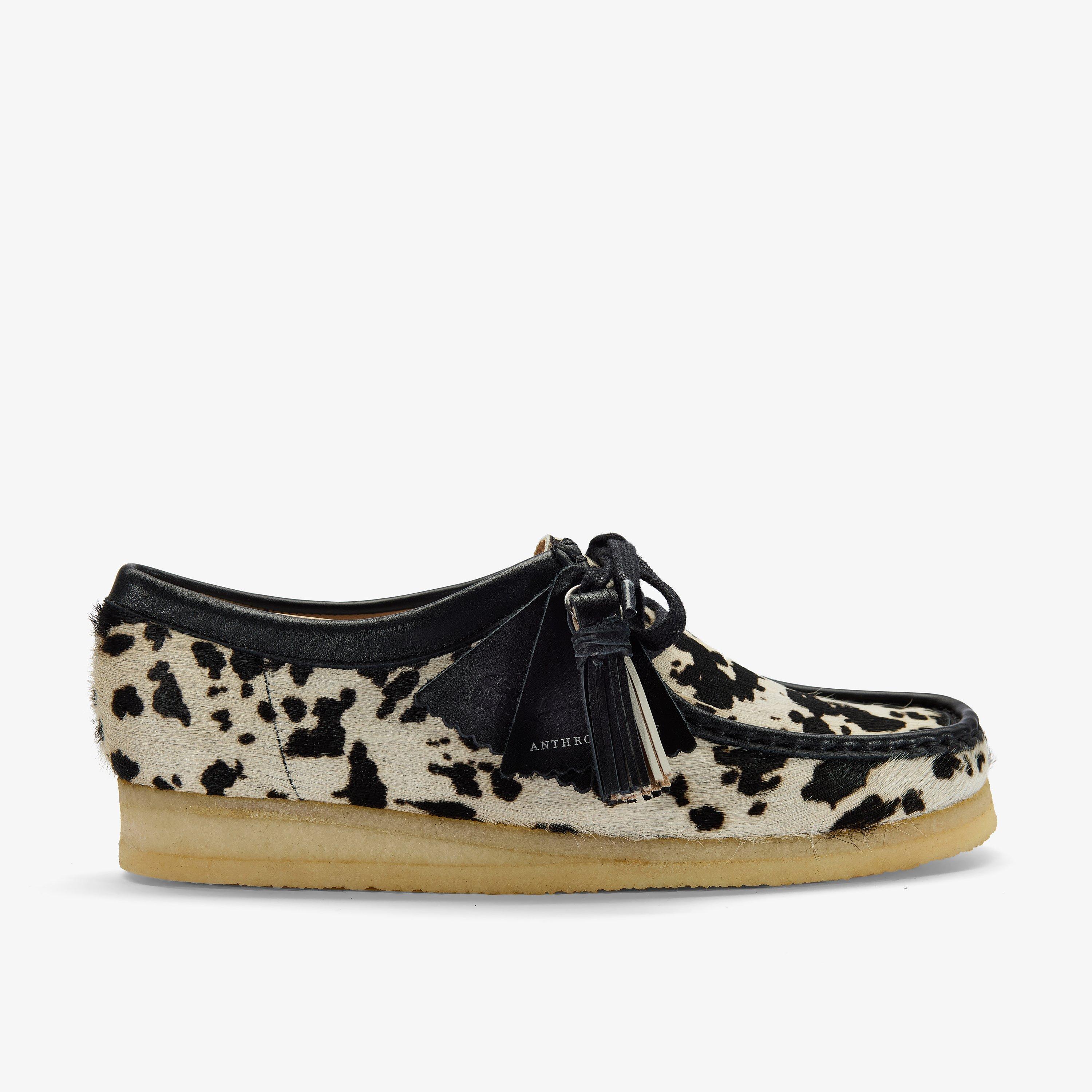 Womens Wallabee™ Black White Cow Print | Clarks