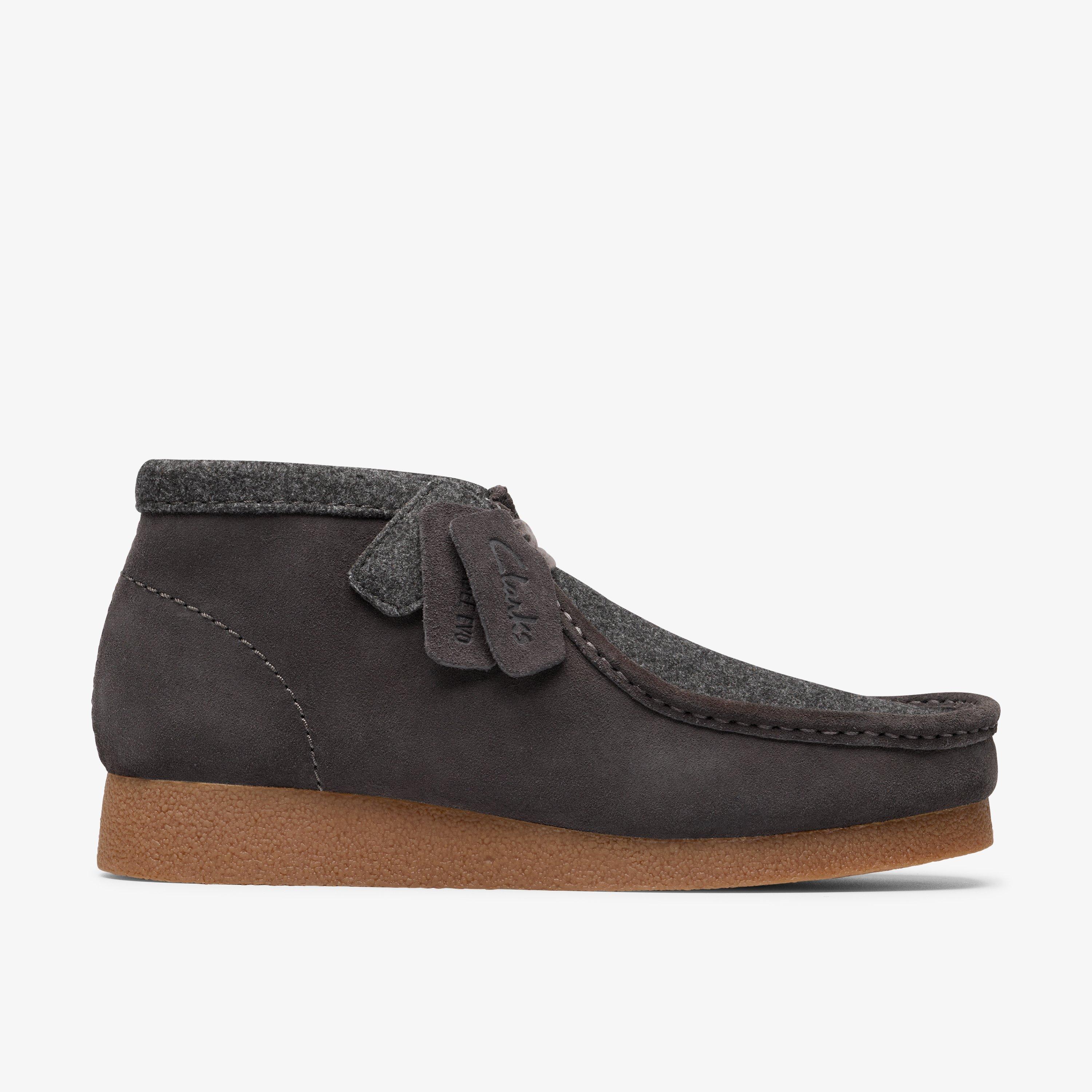 Mens WallabeeEVO BT Dark Grey Combination Wallabees | Clarks