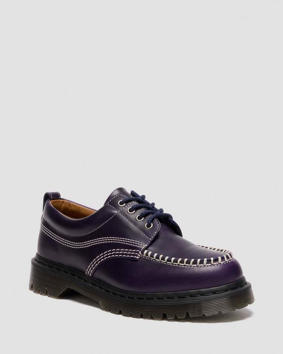 LOWELL LEATHER MOC TOE SHOES in Midnight Blue | Dr. Martens