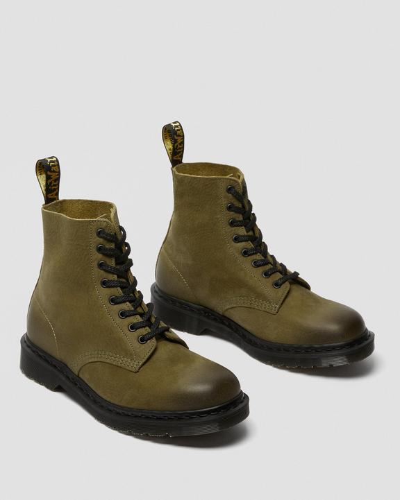 1460 Pascal Made In England Titan Leather Boots in Olive | Dr. Martens
