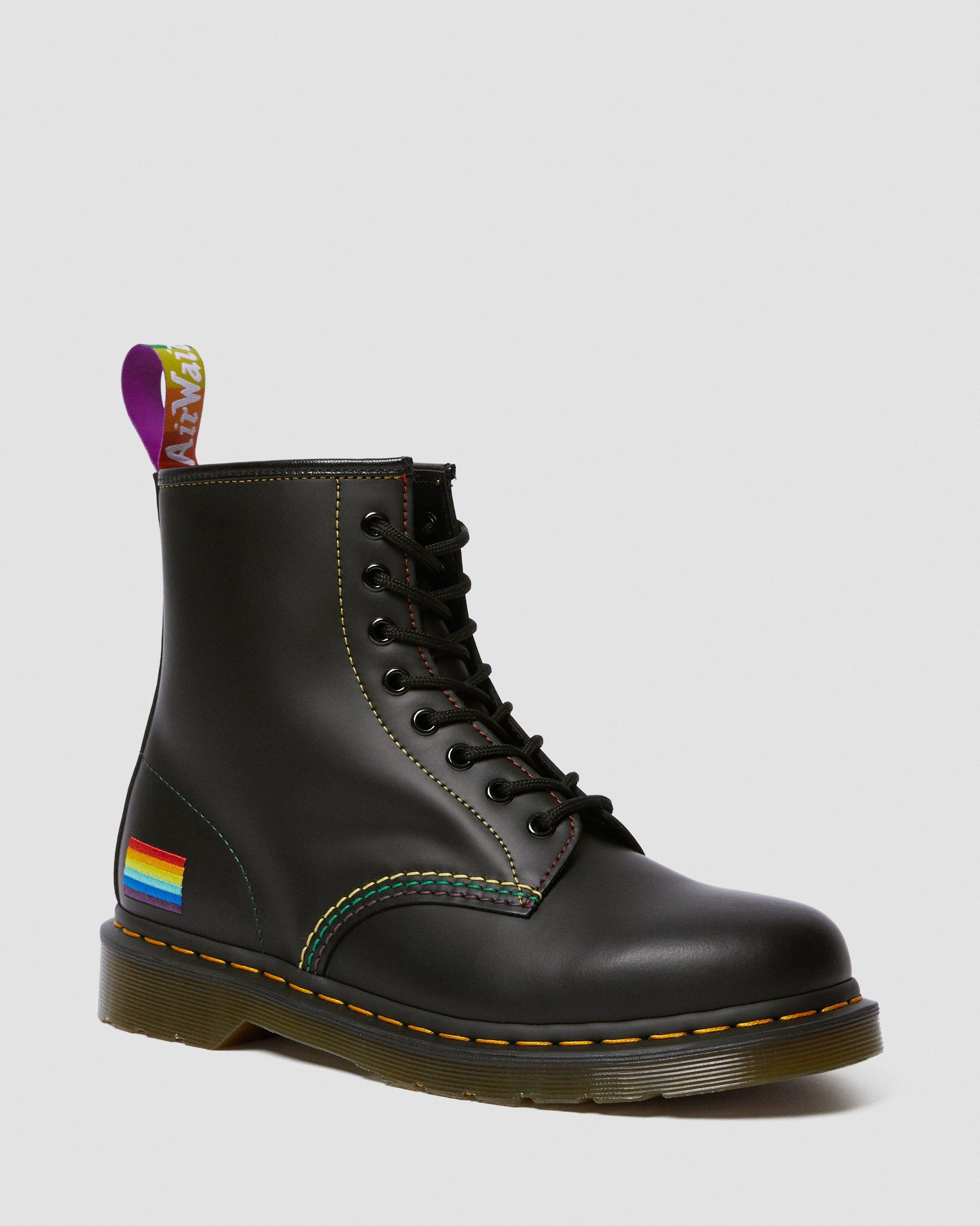 1460 For Pride Smooth Leather Lace Up Boots in Black | Dr. Martens